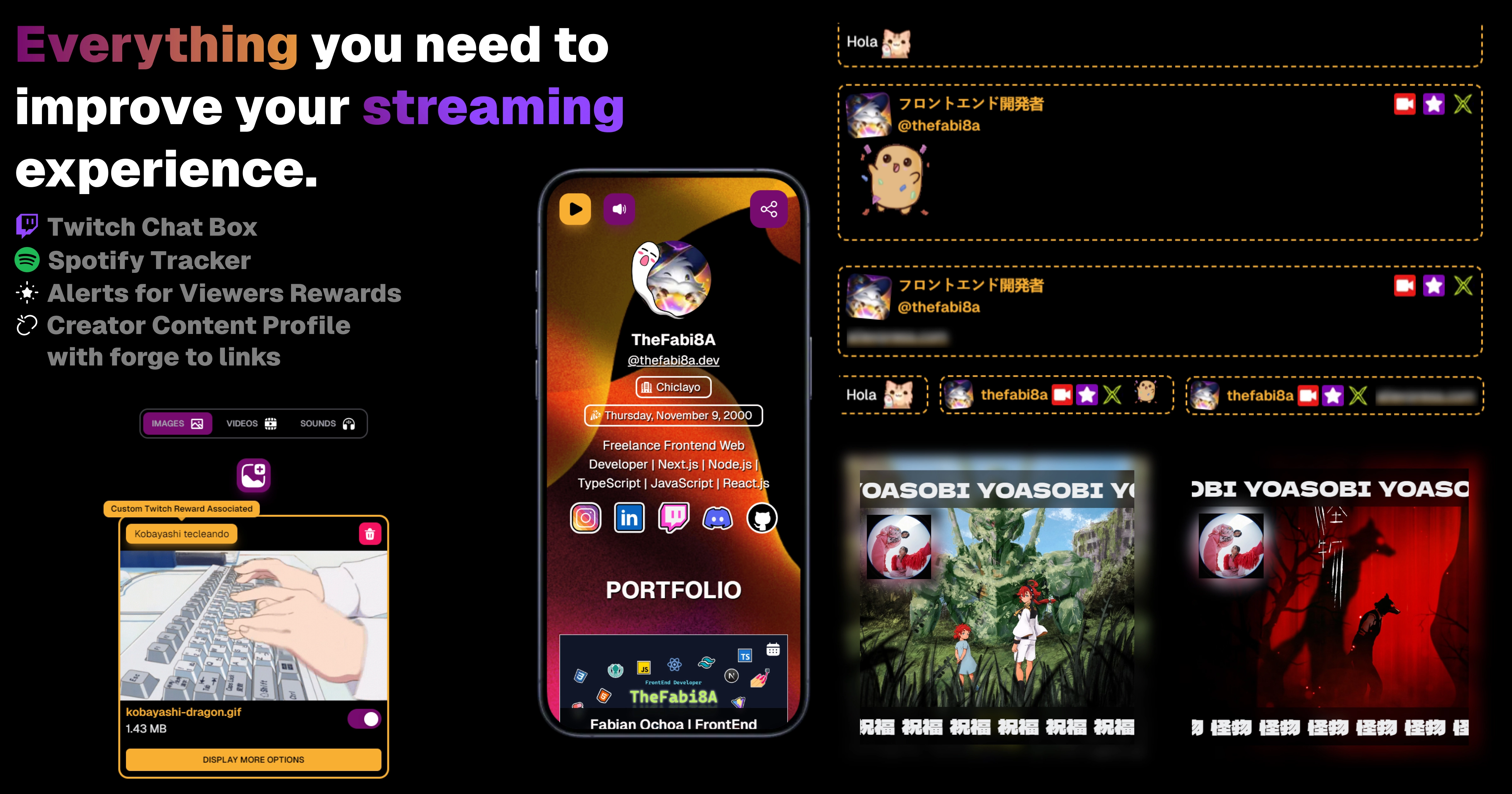 screenshot del proyecto Streamers Goodies