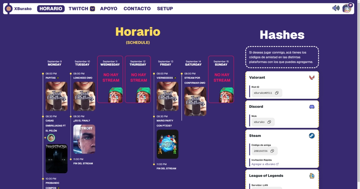 screenshot del proyecto xBurako